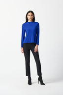 Joseph Ribkoff Royal Sapphire Silky Knit Long Sleeve Mock Neck Top Style 234129