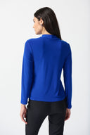 Joseph Ribkoff Royal Sapphire Silky Knit Long Sleeve Mock Neck Top Style 234129