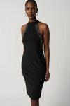 Joseph Ribkoff Black Sleeveless Dress With Rhinestone Detail Style 234204