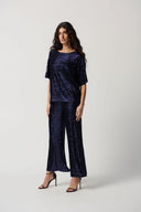 Joseph Ribkoff Midnight Sequin Dolman Sleeve Boxy Top Style 234216