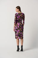 Joseph Ribkoff Black/Multi Animal Print Sheath Dress With Sash Style 234291