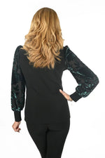 Frank Lyman Black/Emerald Top Style 234459