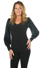 Frank Lyman Black/Emerald Top Style 234459