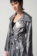 Joseph Ribkoff Metallic Coat With Notched Collar Style 234901