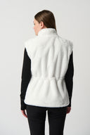 Joseph Ribkoff Vanilla Faux Fur Vest with Pockets Style 234903