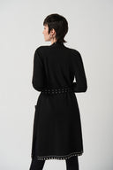 Joseph Ribkoff Black Coat With V-Shape Neckline Style 234919