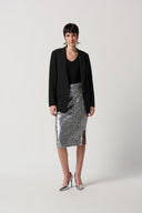 Joseph Ribkoff Black Blazer With Iron-On Embellishment Style 234930