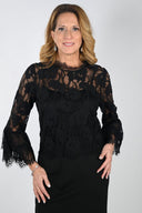 Frank Lyman Black Chiffon 2 Piece Top with laced ornaments Style 239264