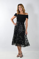 Frank Lyman Black/Gold Knit Dress Style 239340