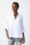 Joseph Ribkoff Vanilla Boxy Top with Dolman Sleeves Style 241039