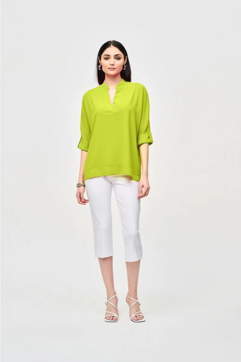 Joseph Ribkoff Key Lime Boxy Top with Dolman Sleeves Style 241039