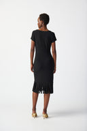 Joseph Ribkoff Black Cutout Neckline Sheath Dress Style 241053