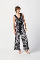 Joseph Ribkoff Black/Multi Geometric Print Wrap Top Style 241085