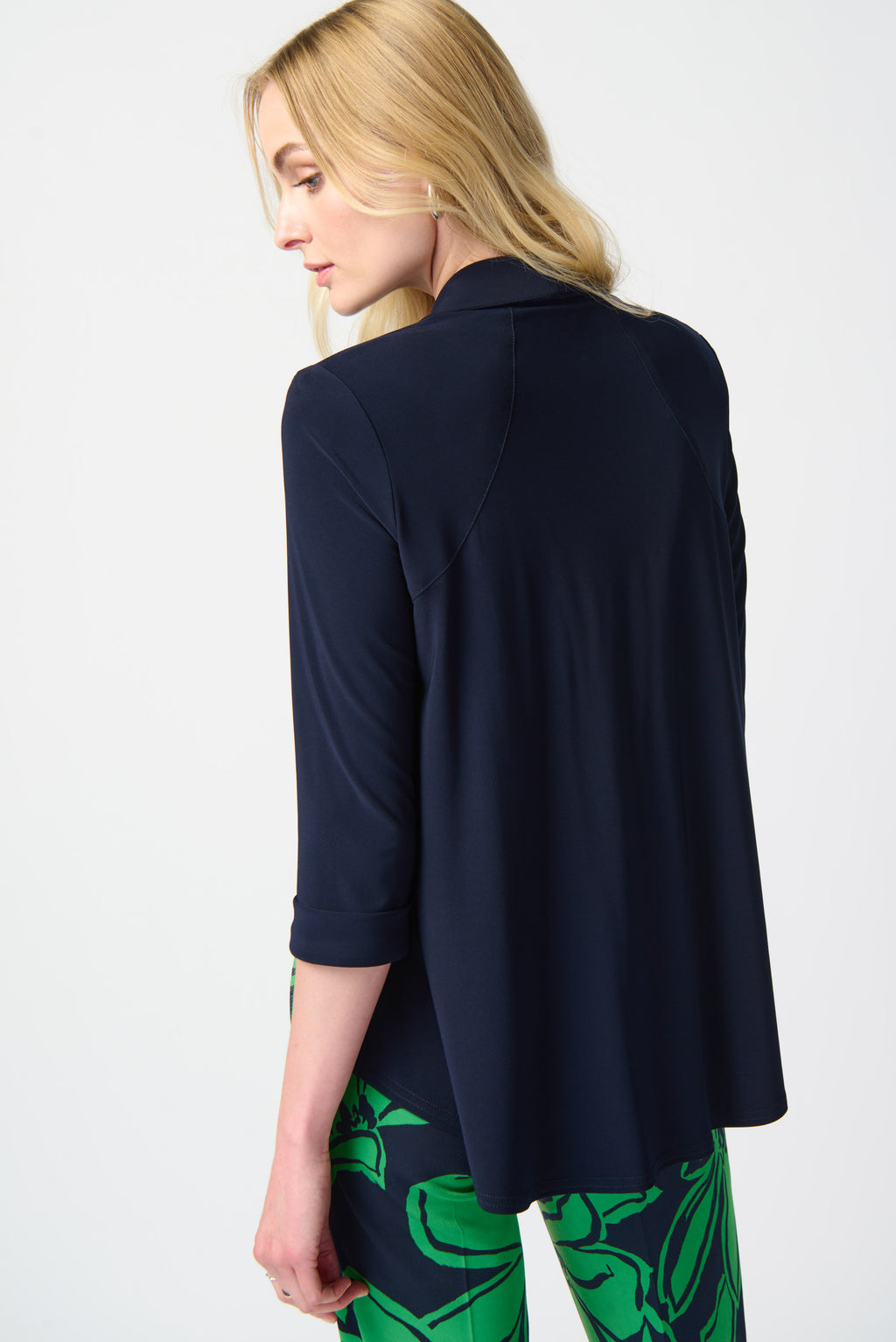 Joseph Ribkoff Midnight Blue Shawl Collar Cover Up Style 241104