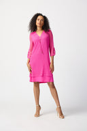 Joseph Ribkoff Ultra Pink Layered Dress Style 241115