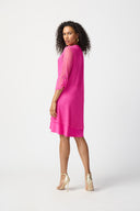 Joseph Ribkoff Ultra Pink Layered Dress Style 241115