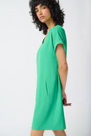 Joseph Ribkoff Island Green Stretch Straight Dress Style 241129