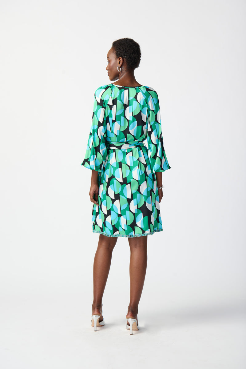 Joseph Ribkoff Black/Multi Geometric Print Sheath Dress Style 233173