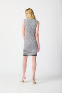 Joseph Ribkoff Vanilla/Black Geometric Print Sheath Dress Style 241171