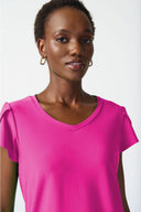 Joseph Ribkoff Ultra Pink Short Sleeve Top Style 241179