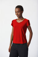 Joseph Ribkoff Red Short Sleeve Top Style 241179