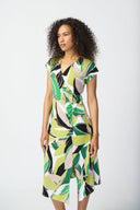 Joseph Ribkoff Vanilla/Multi Tropical Print Dress Style 241201