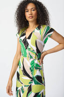 Joseph Ribkoff Vanilla/Multi Tropical Print Dress Style 241201