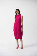 Joseph Ribkoff Radiant Red Textured Sleeveless Cocoon Dress Style 241204