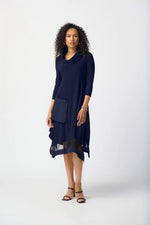 Joseph Ribkoff Midnight Blue Handkerchief Dress Style 241206