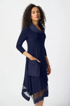 Joseph Ribkoff Midnight Blue Handkerchief Dress Style 241206