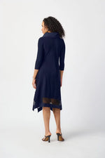 Joseph Ribkoff Midnight Blue Handkerchief Dress Style 241206