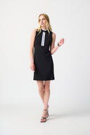 Joseph Ribkoff Black/Vanilla Sleeveless Shift Dress Style 241208