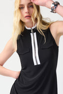 Joseph Ribkoff Black/Vanilla Sleeveless Shift Dress Style 241208