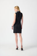 Joseph Ribkoff Black/Vanilla Sleeveless Shift Dress Style 241208