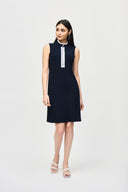 Joseph Ribkoff Midnight/Vanilla Sleeveless Shift Dress Style 241208