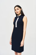 Joseph Ribkoff Midnight/Vanilla Sleeveless Shift Dress Style 241208