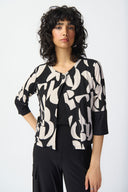 Joseph Ribkoff Black/Moonstone Abstract Print Jacket Style 241223