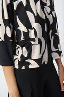 Joseph Ribkoff Black/Moonstone Abstract Print Jacket Style 241223