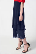 Joseph Ribkoff Midnight Layered Chiffon Skirt Style 241232