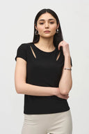 Joseph Ribkoff Black Cutout Top Style 241245