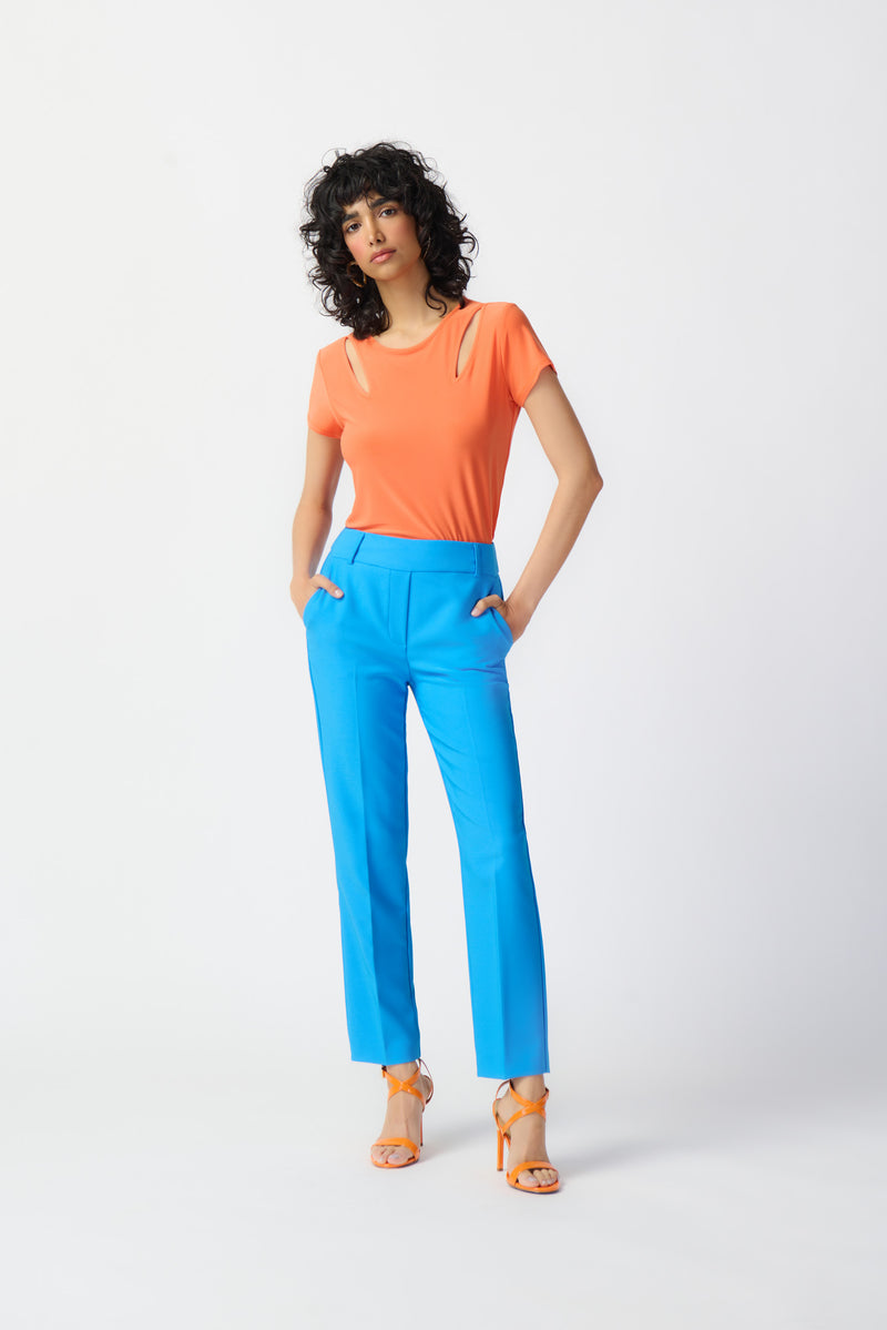 Joseh Ribkoff Mandarin Cutout Top Style 241245 – Luxetire