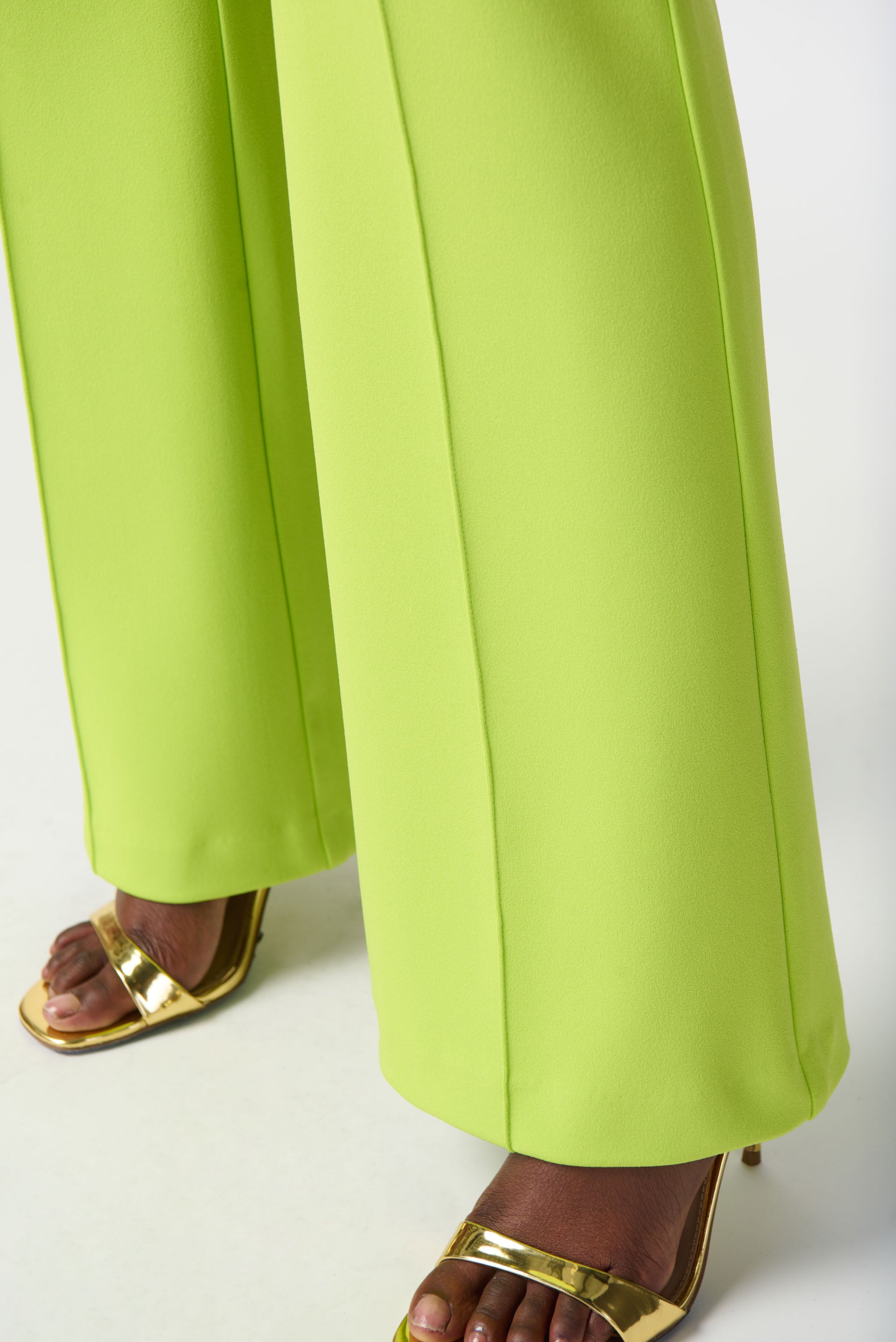 Womens Joseph Ribkoff Vertical Seam Flared Pants in Key Lime