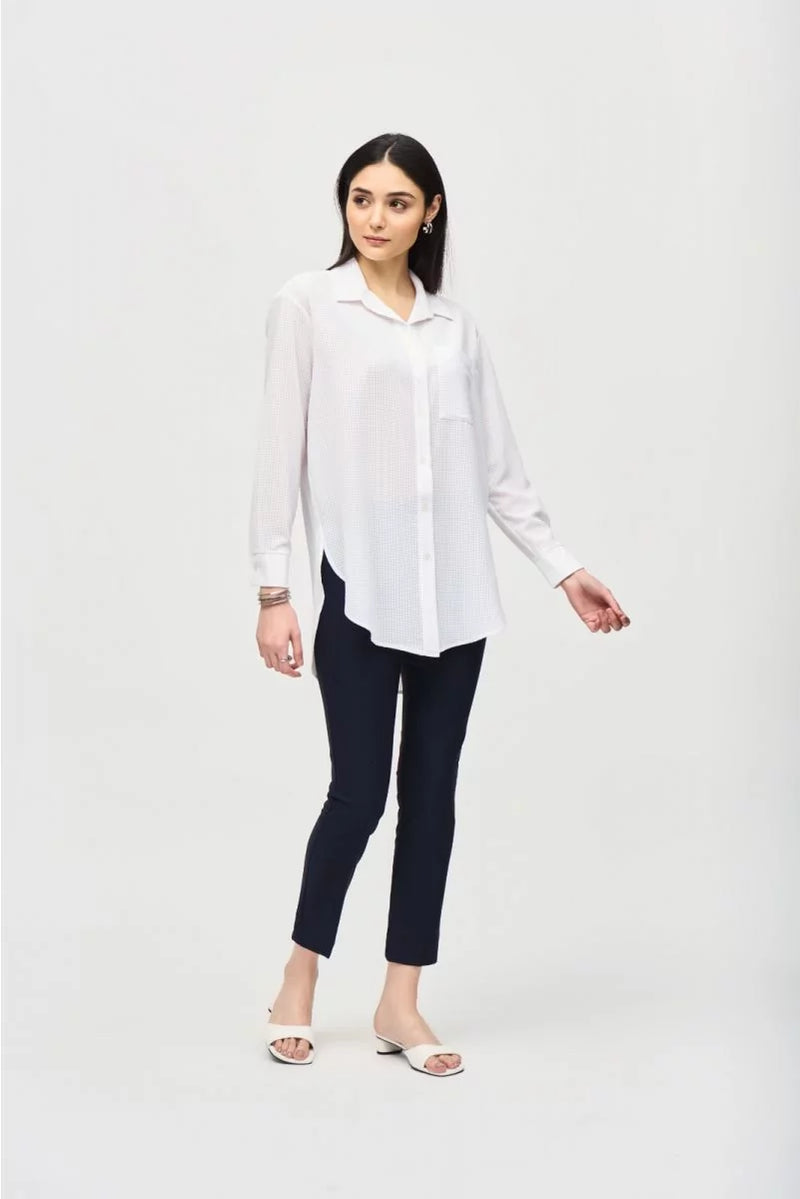 Joseph Ribkoff 241181 Stretch Woven Wrap Blouse