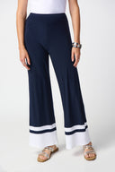 Joseph Ribkoff Midnight/Vanilla Colour-Block Wide-Leg Pants Style 241292