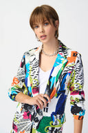 Joseph Ribkoff Vanilla/Multi Abstract Print Blazer Style 241302