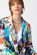 Joseph Ribkoff Vanilla/Multi Abstract Print Blazer Style 241302