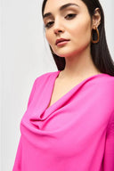 Joseph Ribkoff Ultra Pink Cowl Neck Flared Top Style 241309