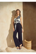 Frank Lyman Black/Off-White Jumpsuit Style 241478