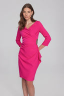 Joseph Ribkoff Shocking Pink Wrap Dress Style 241705