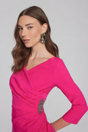 Joseph Ribkoff Shocking Pink Wrap Dress Style 241705